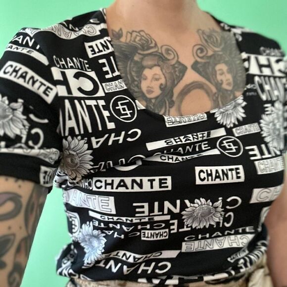 Ness Black & White Chante T-shirt size Large - Picture 3 of 16
